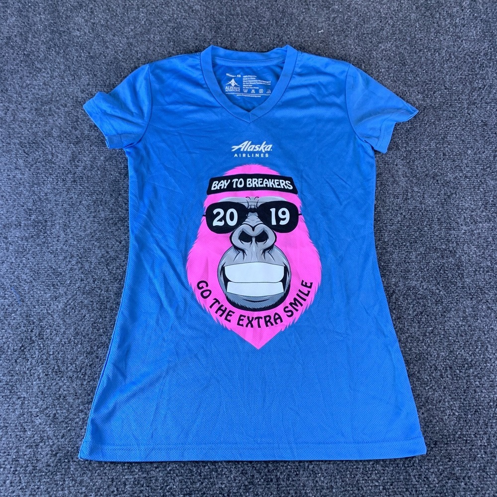 Always Advancing T-Shirt Women XS Blue 2019 Bay to Breakers 12K Footrace Graphic
